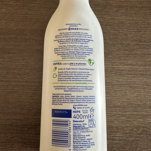 NIVEA Rose Body Lotion 400ml with Argan Oil
