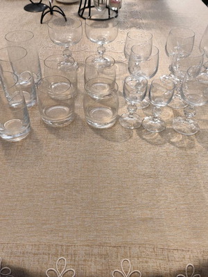 Vintage crystal glasses like new, set of 23 pieces