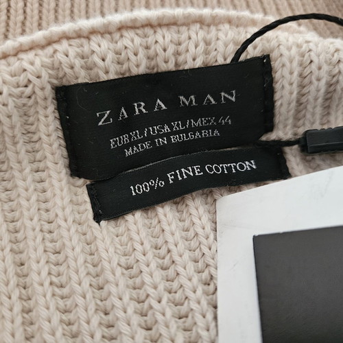 Zara Man cardigan XL, 100% fine cotton, off-white