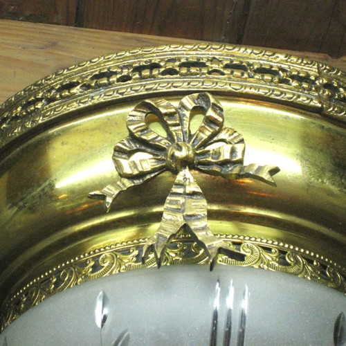 Brass ceiling light used with cut glass