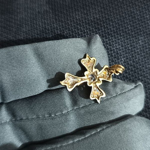 Silver 92.5% small gold-plated cross pendant
