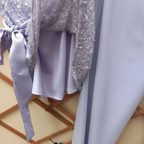 Gina Bacconi blouse and trousers set, lavender