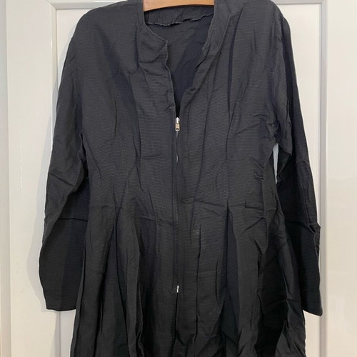 Vintage 80s Goth New Wave mini dress with zipper used, black, size L