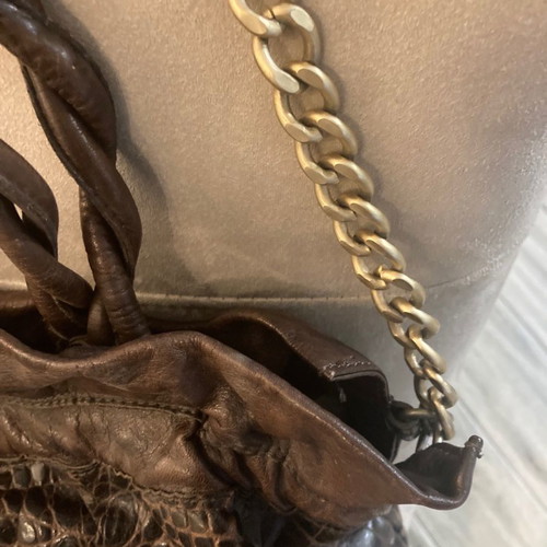 Massimo Dutty leather handbag and shoulder bag used with matte chain 50x50cm