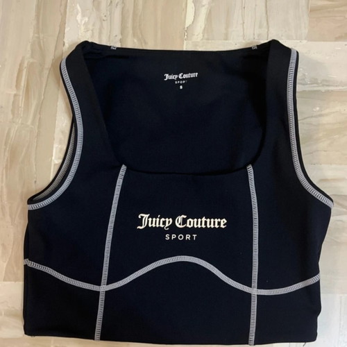 Juicy Couture crop top, size S, black, slim fit
