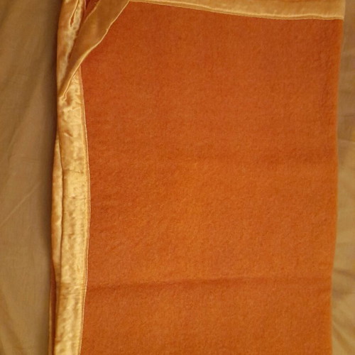Wool blanket single watermelon with satin trim new