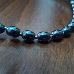 Necklace with hematite and silver elements used