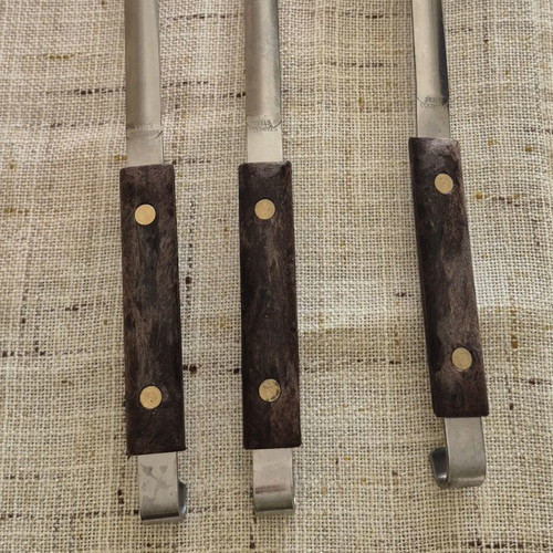 Spoons and forks set of three used with wooden handle