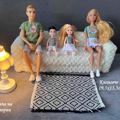 Plush Doll Sofa with Leather Cushions Pink new