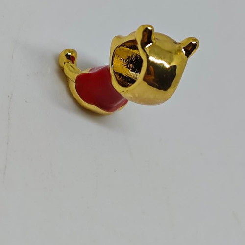 Disney Winnie the Pooh Charm pendant, like new, gold plated with red enamel