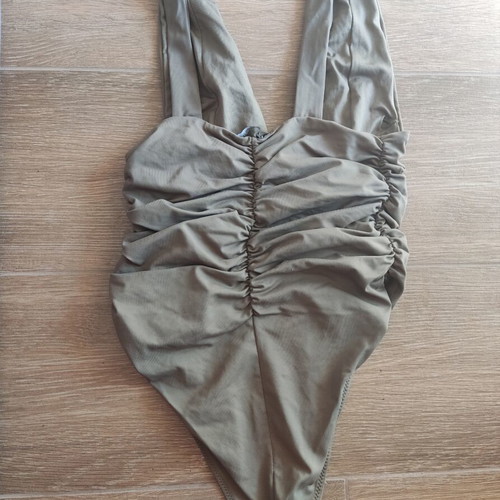 Zara one-piece swimsuit khaki high leg 80s used