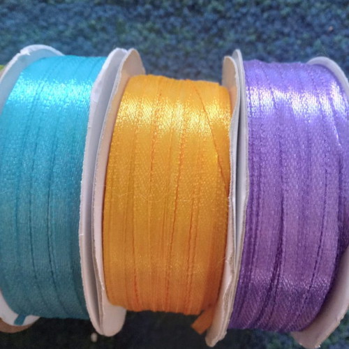 Ribbons 6 pieces 3mm×50 meters new, multicolor