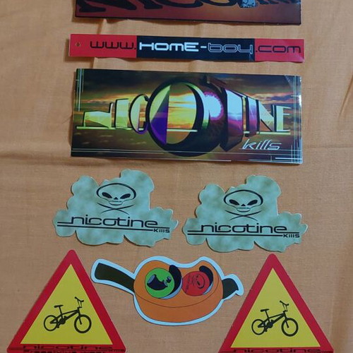 Nicotine kills and home boy stickers new, set of 8 pieces