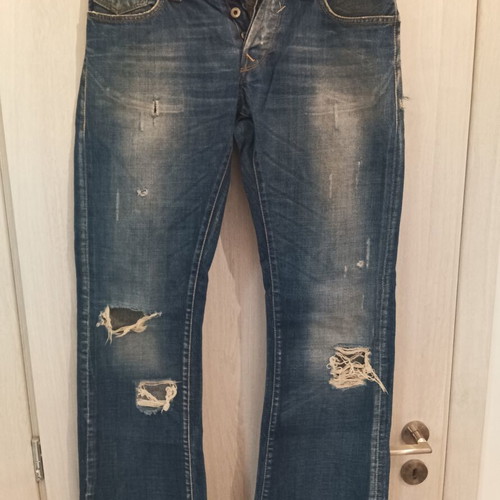 Energie men's jeans size 31 used with rips, straight fit, blue