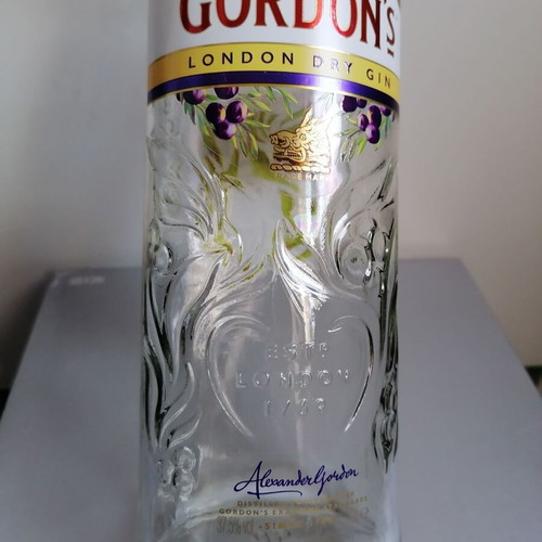 Gordon's glass bottle 28 cm height like new for crafts