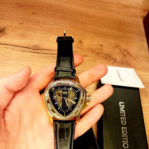 Mechanical automatic waterproof watch new, with leather strap and sapphire glass