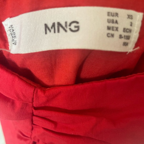 Mango dress with puff sleeves like new, red, size XS