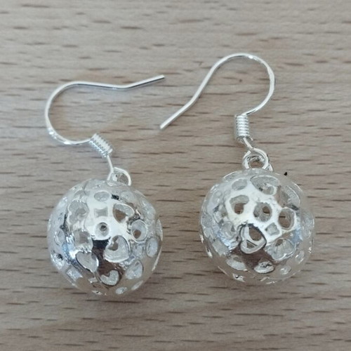 Elegance larger ball earrings 925 silver