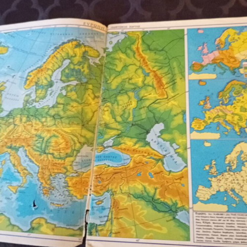 Geographical Atlas of Europe 1988 used with partial cover detachment