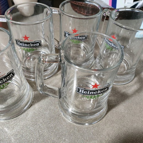 Heineken beer glass set of 5 used