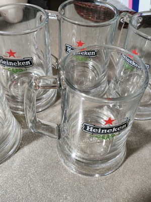 Σετ 5 ποτήρια μπύρας Heineken μεταχειρισμένα