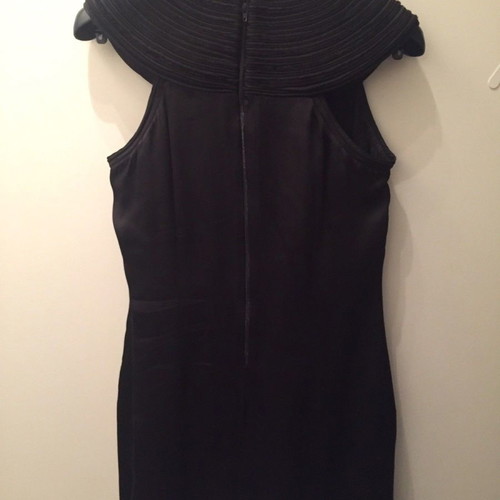 Emporio Armani Satin Dress Black Very Impressive Small Super Mini Neckline Cleopatra
