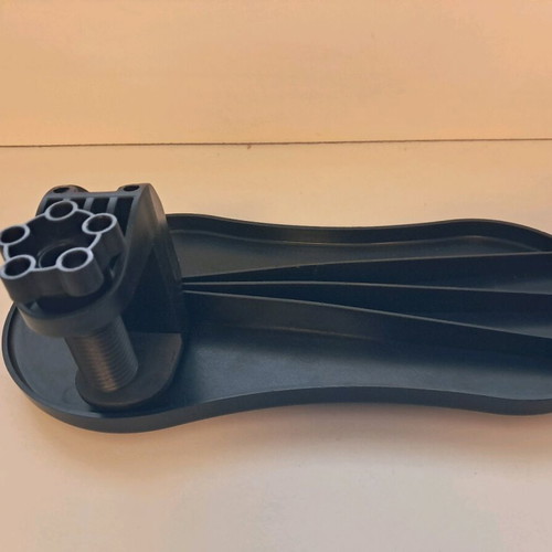 Office armrest base used, black plastic