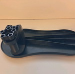 Office armrest base used, black plastic