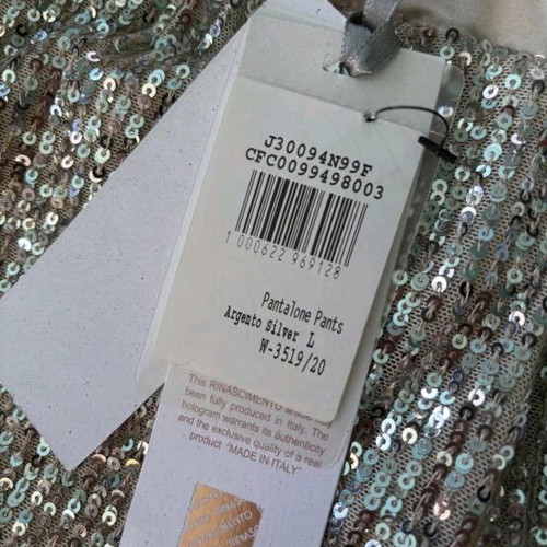 Rinascimento & Monte Cervino jacket and pants set new with silver sequins size large