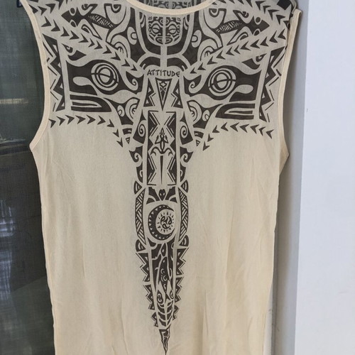 Uno Due Tre Unisex Tribal Mesh Sleeveless Top Small, like new