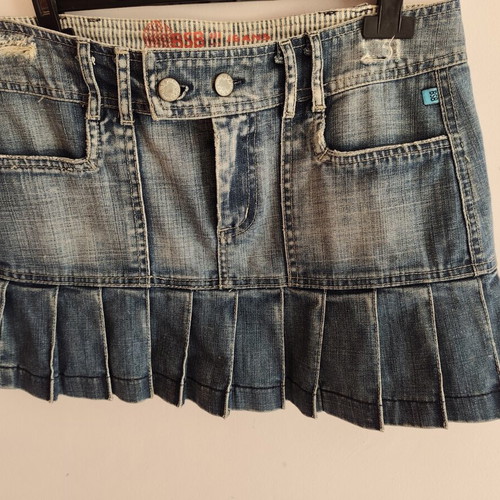 BSB pop princess denim skirt, grey and blue, size M