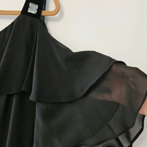 Little black dress Zara like new, black asymmetrical dress with ruffles