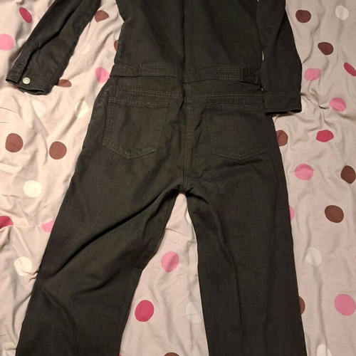 Black denim jumpsuit like new, size M