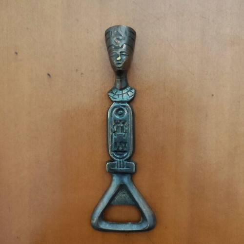 Collectible brass bottle opener with Egypt theme like new