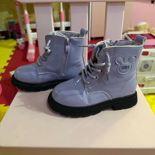 Children's leather boots size 27 like new, purple