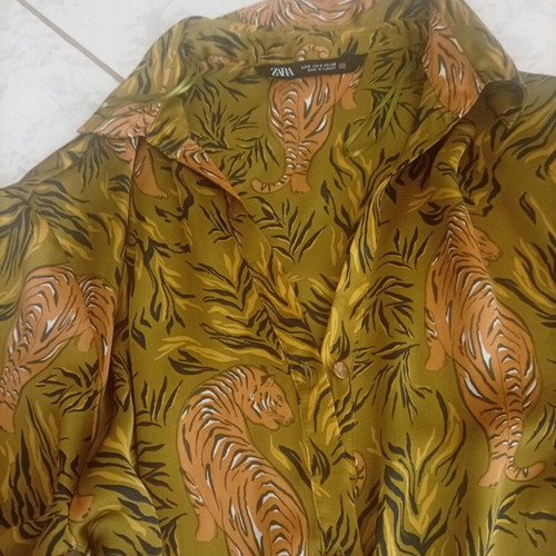 Zara satin dress, green, size S