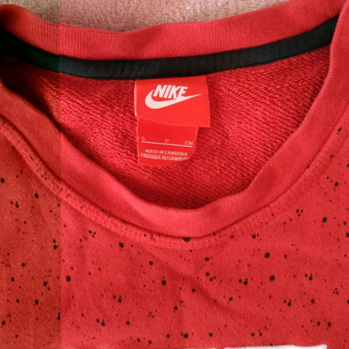 Nike men's long-sleeve shirt used, size Small, black-red