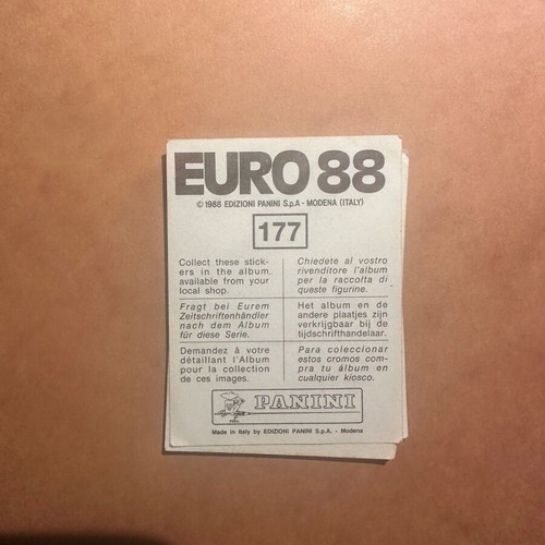 Panini Euro 88 Gary Lineker sticker used, England Legend #177