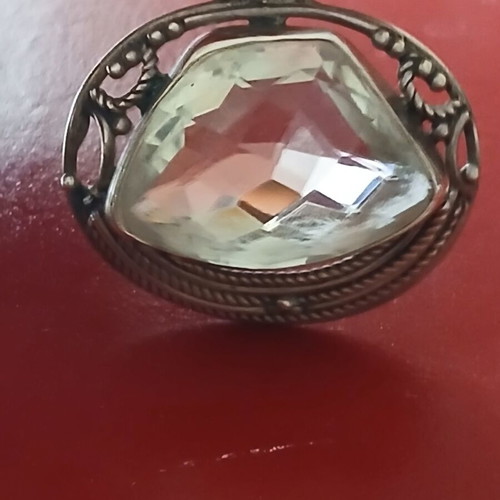 Silver pendant 925 with white natural crystal like new