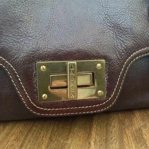 Ralph Lauren Vintage Leather Shoulder Bag like new, dark brown