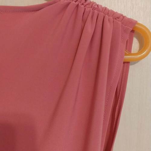 Zara pink blouse crossover with draping on one shoulder like new