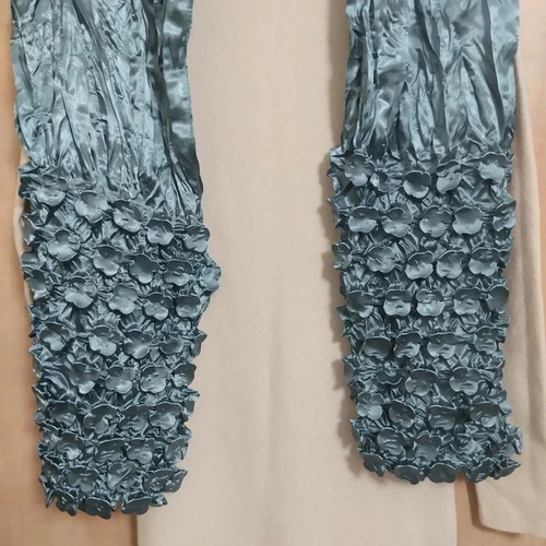 Beautiful pashmina scarf in mint green with embossed flowers