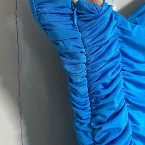 Draped corset style dress Zara like new, blue, size S