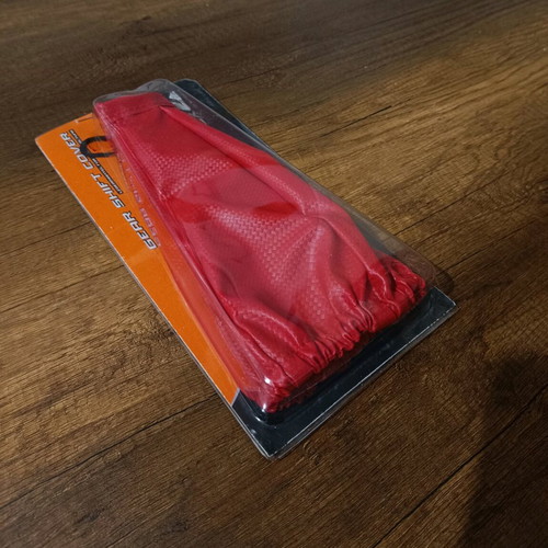 Gear shift boot red leatherette new