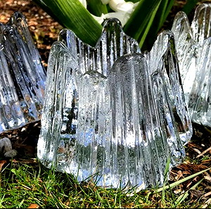 Κηροπήγια για ρεσώ 3 τμ Nybro "Volcano" by Rune Strand Art crystal Sweden 80'.