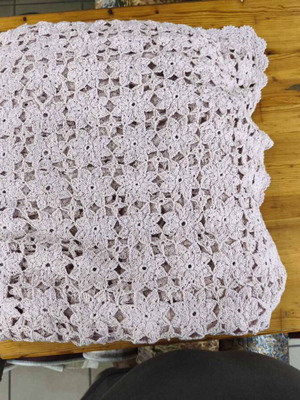 Handmade blanket pink 240x260 cotton yarn
