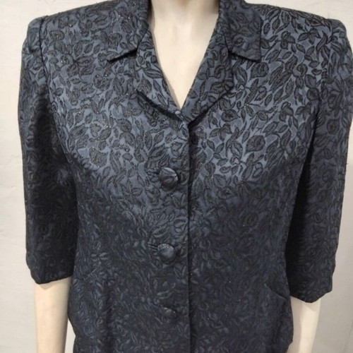 Handmade brocade suit 60s like new, blue, Nathanail