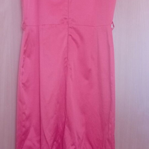Coral satin dress like new, knee-length, Gianni Rodini, size L