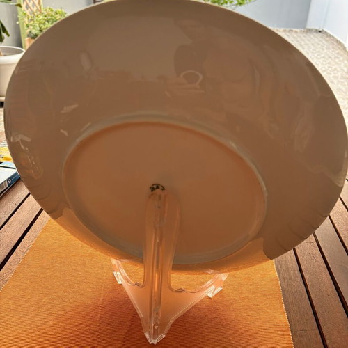 Decorative religious plate like new with stand, 32 cm diameter