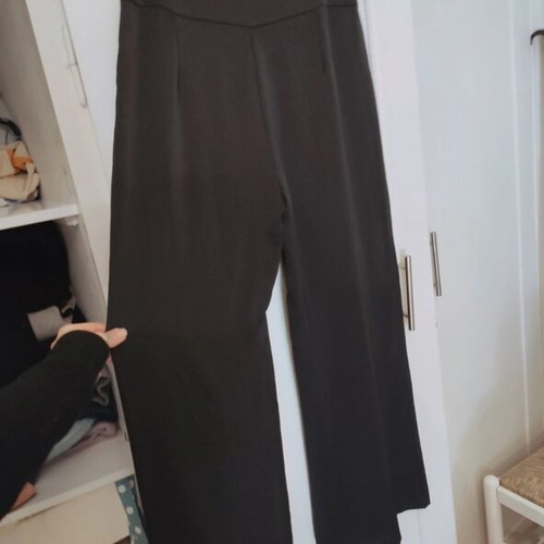 Maki Philosophy black satin wide-leg pants size M